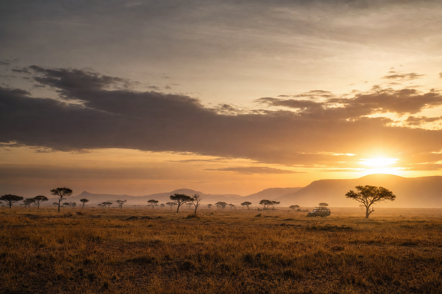 East African savannah landscape at sunrise